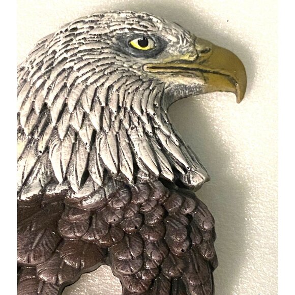 Handcrafted Ceramic Casting Resin American Eagle Wall Decor Mountains and Trees - Picture 3 of 8